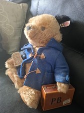 Steiff Paddington Bear Mohair Plush 354311 Suitcase Sandwich Coat - Missing Hat