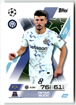 Topps Match Attax CL Extra 2025-26 No. 120 Petar Sucic Away Kit