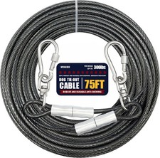75FT Dog Tie Out Cable Extra Long Heavy Duty Chew-Proof Lead for Medium