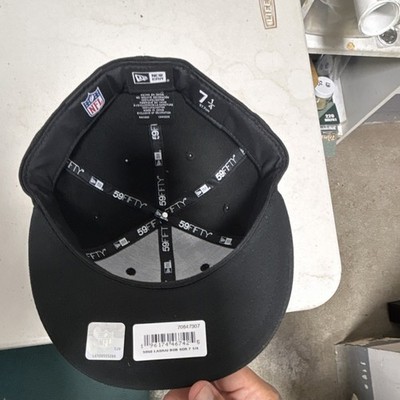 New Era 59FIFTY NFL Las Vegas Raiders Fitted Cap Hat, Black, 7 1/4