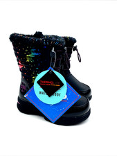 Totes Winter Boots Size 7 Baby Girls Waterproof Thermolite Black Unicorn Zip NWT