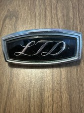 1973-1976 Ford Ltd Fender Emblem Oem Script Badge Chrome Black Original