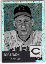 2022 Topps Chrome Platinum Bob Lemon Black and White Mini Diamond Refractor #390