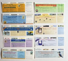 10 MINT National Wildlife Stamp Sheet 1985, 86, 88, 89, 90, 91, 92, 93, 94, 1995