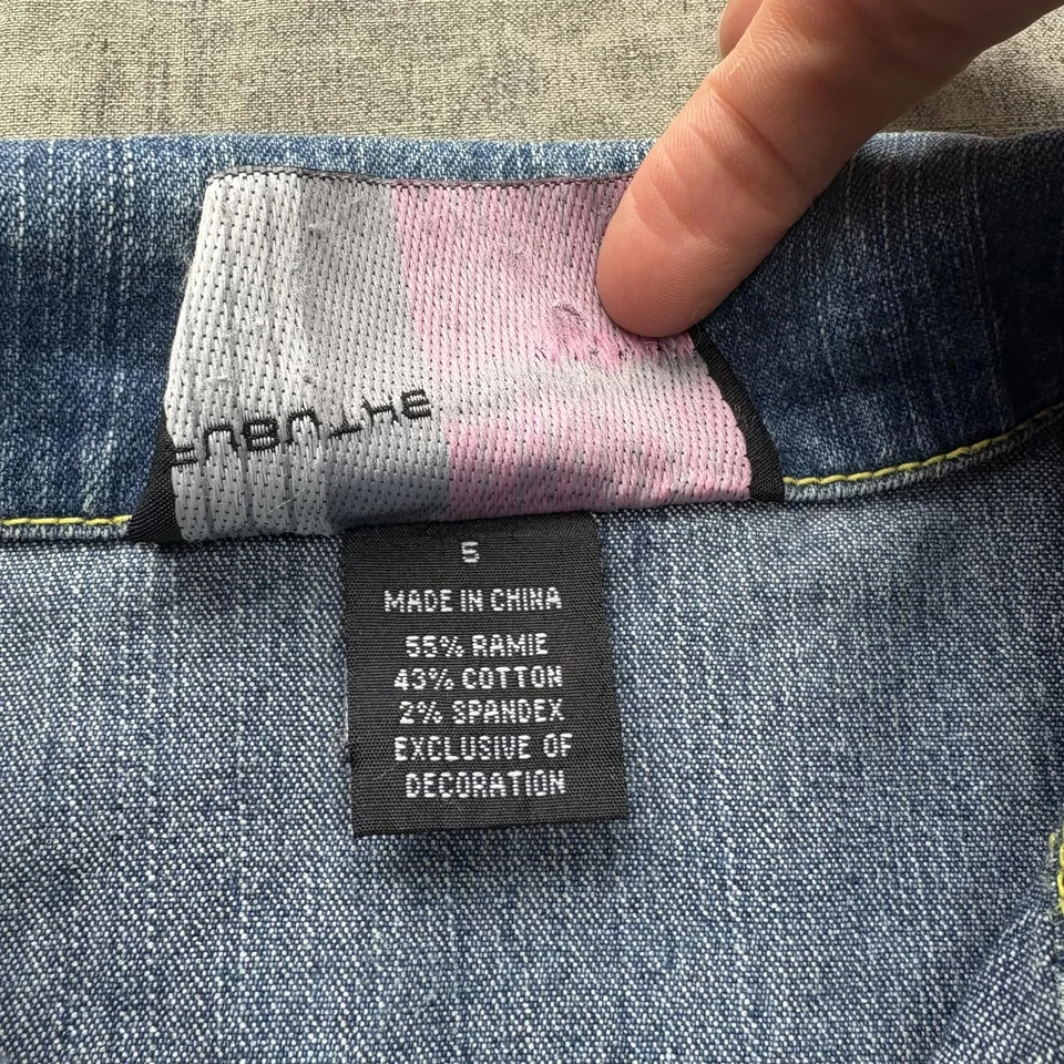 Chaqueta vaquera vintage Y2K Fubu Grunge patinadora de mezclilla para niñas pequeñas talla 5T Foto 4 de 4