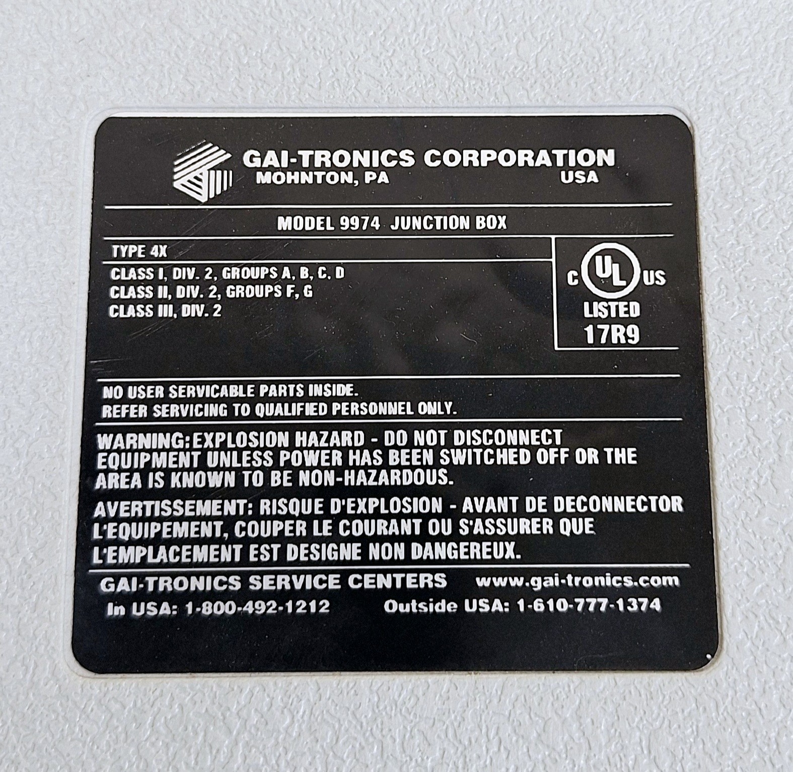 Gai-Tronics 9974 / Type 4X Junction Terminal Box (22-point)