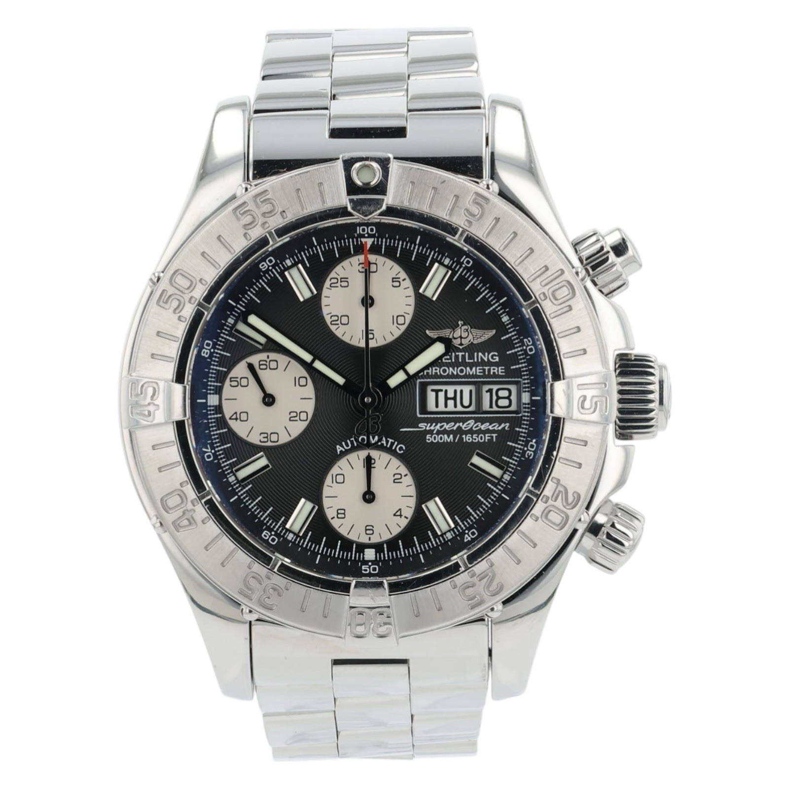 Breitling Superocean Black Dial Stainless Steel 42mm Automatic Mens Watch A13340