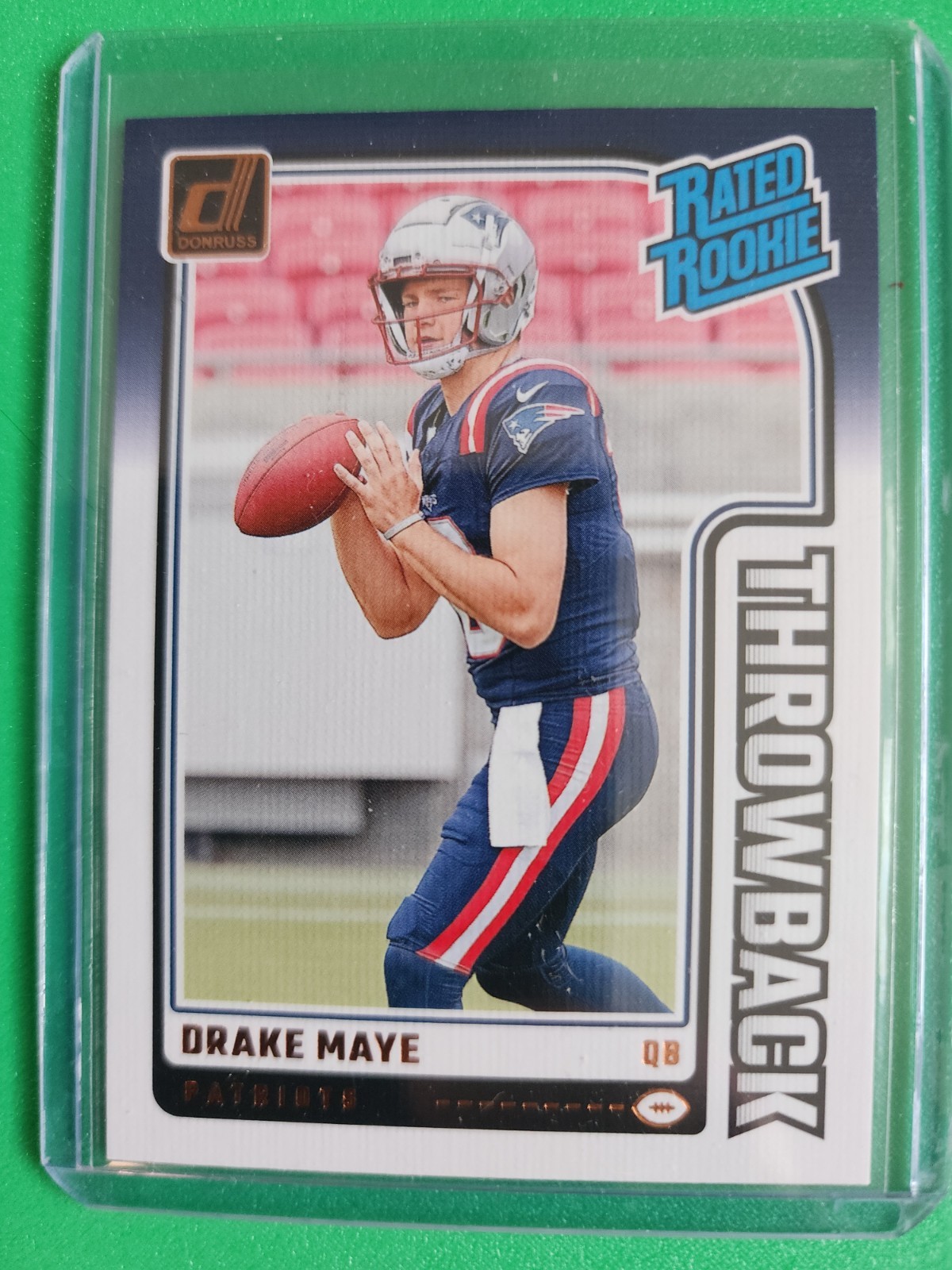 2024 DONRUSS RATED ROOKIE DRAKE MAYE #49 NEW ENGLAND PATRIOTS RC THROWBACK