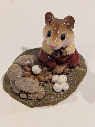 Vintage 1984 Wee Forest Folk Campfire Mouse M-109 Annette Petersen Mouse Figure