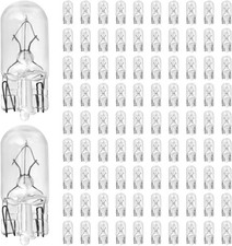 100PCS 194 LED Bulbs: Clear W5W T10 Wedge, 12V for License Plate Signal