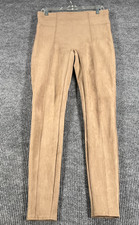Spanx Faux Suede Leggings Womens Size Large Brown Tan Casual Active Comfort