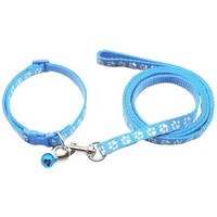 Welpenhalsband Mit Leine Set 120Cm Blau Verstellbar FüR Kleine Hunde