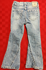 True Religion Kids Joey Flare Jeans Girls Size 4 Studded Blue