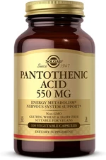 Solgar Pantothenic Acid 550 mg 100 Caps Vitamin B5 Energy Metabolism
