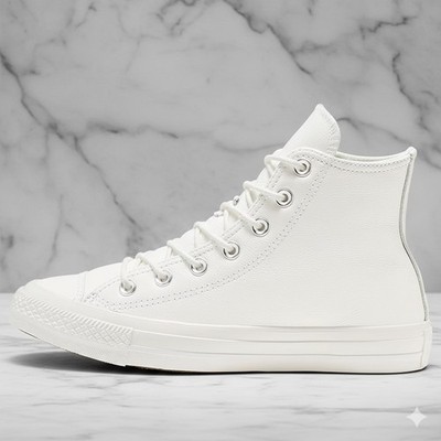 Converse Chuck Taylor All Star Hi Triple Weiß Leder 165418C Herren Uk 12 Schuhe