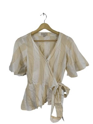 LOFT Wickel-Bluse Damen Bluse Gr. DE 34 blassgelb-wollweiß Casual-Look