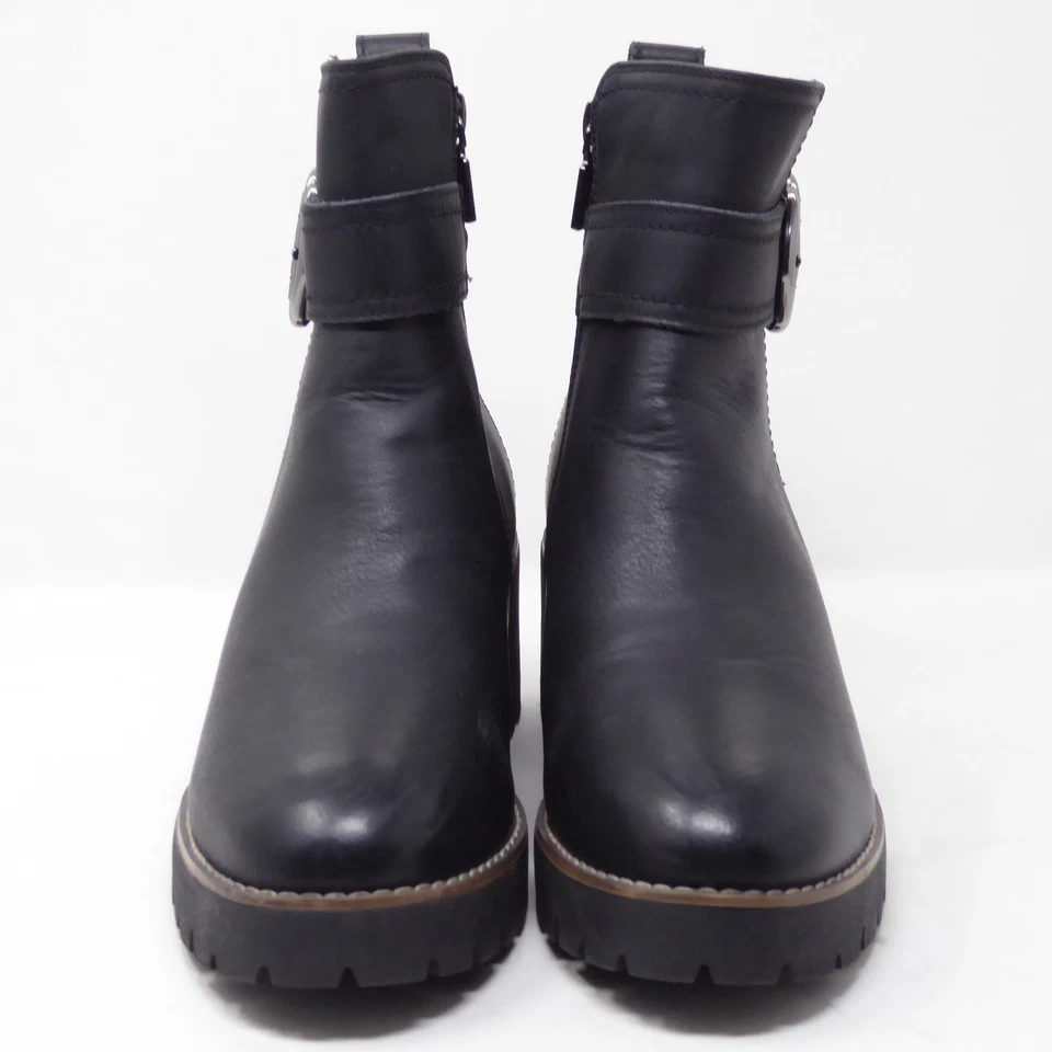 Botas de tornozelo Blondo Dagger impermeável couro preto fivela sola tamanho 9,5M - Imagem 2 de 4