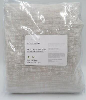Pottery Barn Seaton Textured Blackout Drape Panel Curtain Neutral 50x 84'' #133C