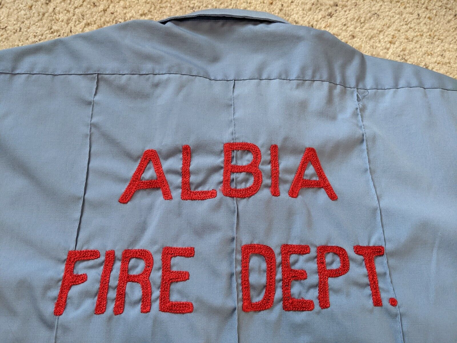 vtg Albia IA Fire Dept. Embroidered Work Uniform … - image 4