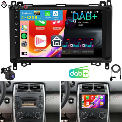 DAB+ Autoradio GPS Navi Für Mercedes Benz A/B Klasse W169 W245 Android 15 2+32GB