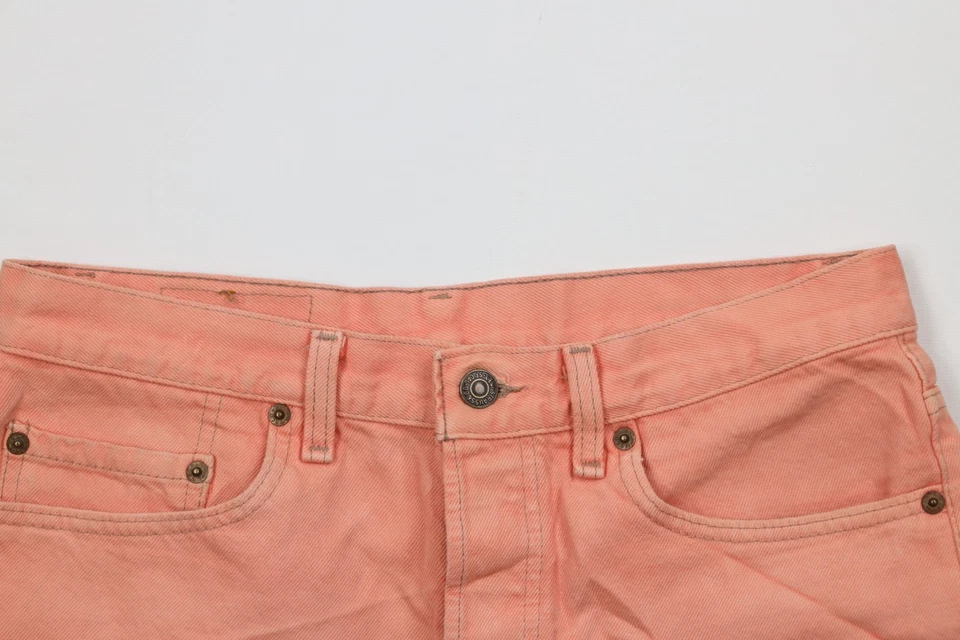Pantalones Cortos Denim Vintage Años 90 Levis 501xx Mujer 32 Desteñidos Corte Botón Mosca Rosa EE. UU. Foto 2 de 4