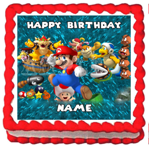 MARIO BROS Party decoration Edible Cake topper image - Picture 10 of 10