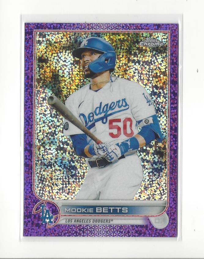 2022 Topps Chrome Purple Speckle Refractor #100 Mookie Betts Dodgers /299