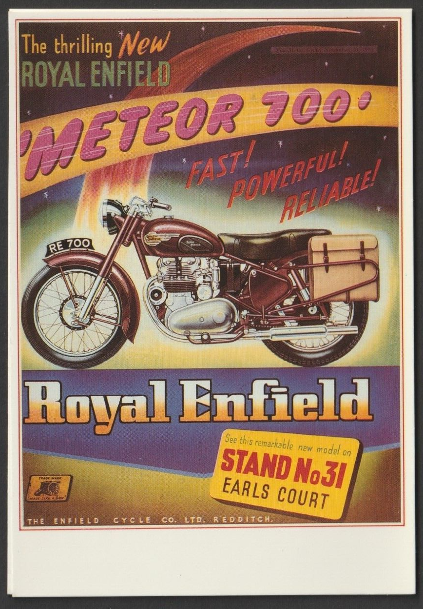 Mayfair Cards of London - ROYAL ENFIELD METEOR 700 1950's - Postcard issued 1994