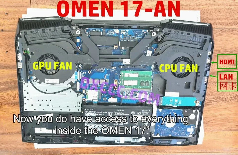 931576-001 , 931577-001 HP OMEN 17-AN TPN-Q195 17-AN014TX CPU & GPU Cooling Fan - Image 2 of 4
