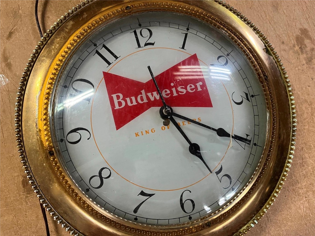 Vintage 1950s Budweiser Pocket Watch Lighted Advertising