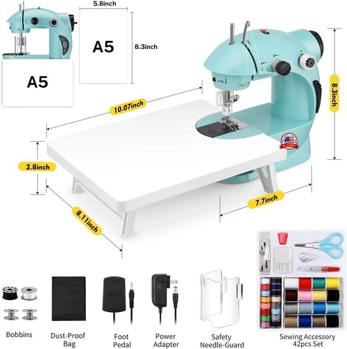 Máquina De Coser Eléctrica Compacta Con Tabla De Extensión Y Kit De Costura NUEVO - Imagen 4 de 8