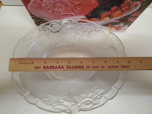 Mikasa Crystal Holiday Bells Oval Bowl 10" Original Box Pre-owned/New - Picture 8 of 12