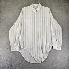 Maeve Anthropologie Shirt Blouse Womens Medium Long Sleeve Front Tie Striped