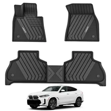 LASFIT All Weather Floor Mats for BMW X6 2020-2026 1st & 2nd Row TPE Black Liner