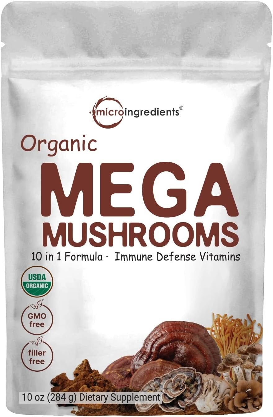 10in1 Organic Mega Mushroom Complex Powder for Immune System10oz