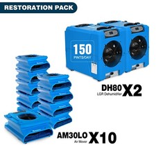 MOUNTO Air Mover Dehu Water Damage Restoration Combo Package 2x DH80 10x AM30LO