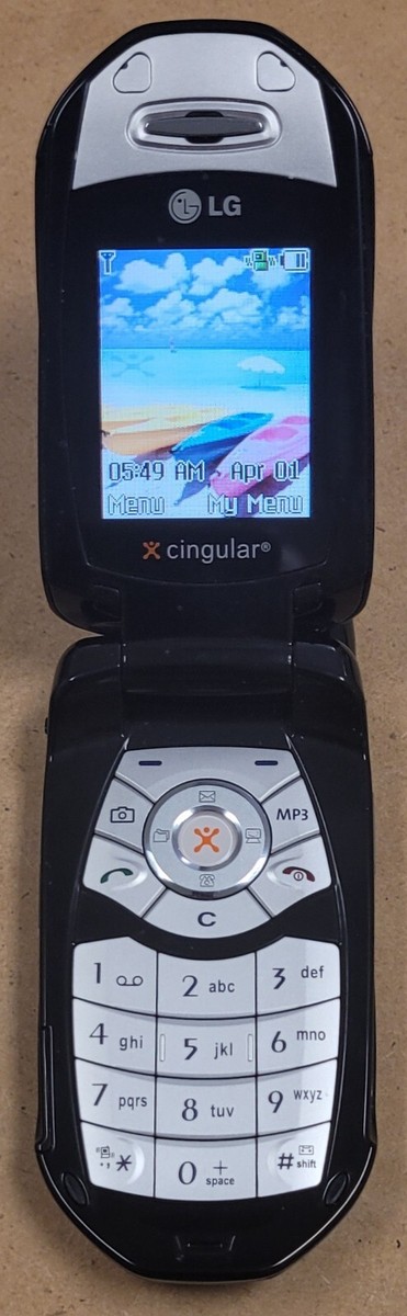 LG CE500 - Black & Silver ( Cingular / AT&T ) Super Rare MP3 Flip