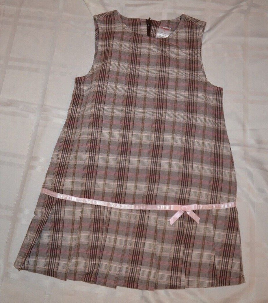 Gymboree PRIMROSE Plaid Brown & Pink Jumper Dress NWT 4 5 | eBay