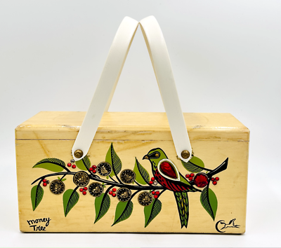 Vintage 70's Enid Collins of Texas Money Tree Red Jeweled Box