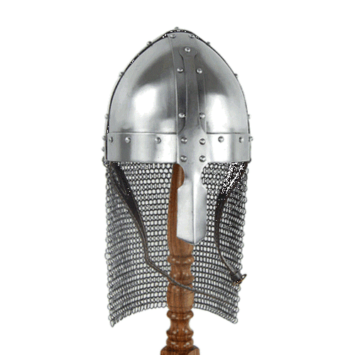 Medieval Knight & Reenactment Norman Nasal Helm With Aventail - Picture 2 of 2