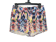 Waverly Grey Multicolor Chevron Stripes Silk Shorts Size 0 Made in USA