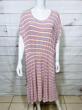 Lane Bryant Womens Dress Size 18/20 Multicolor Striped Scoop Neck Elastic Waist