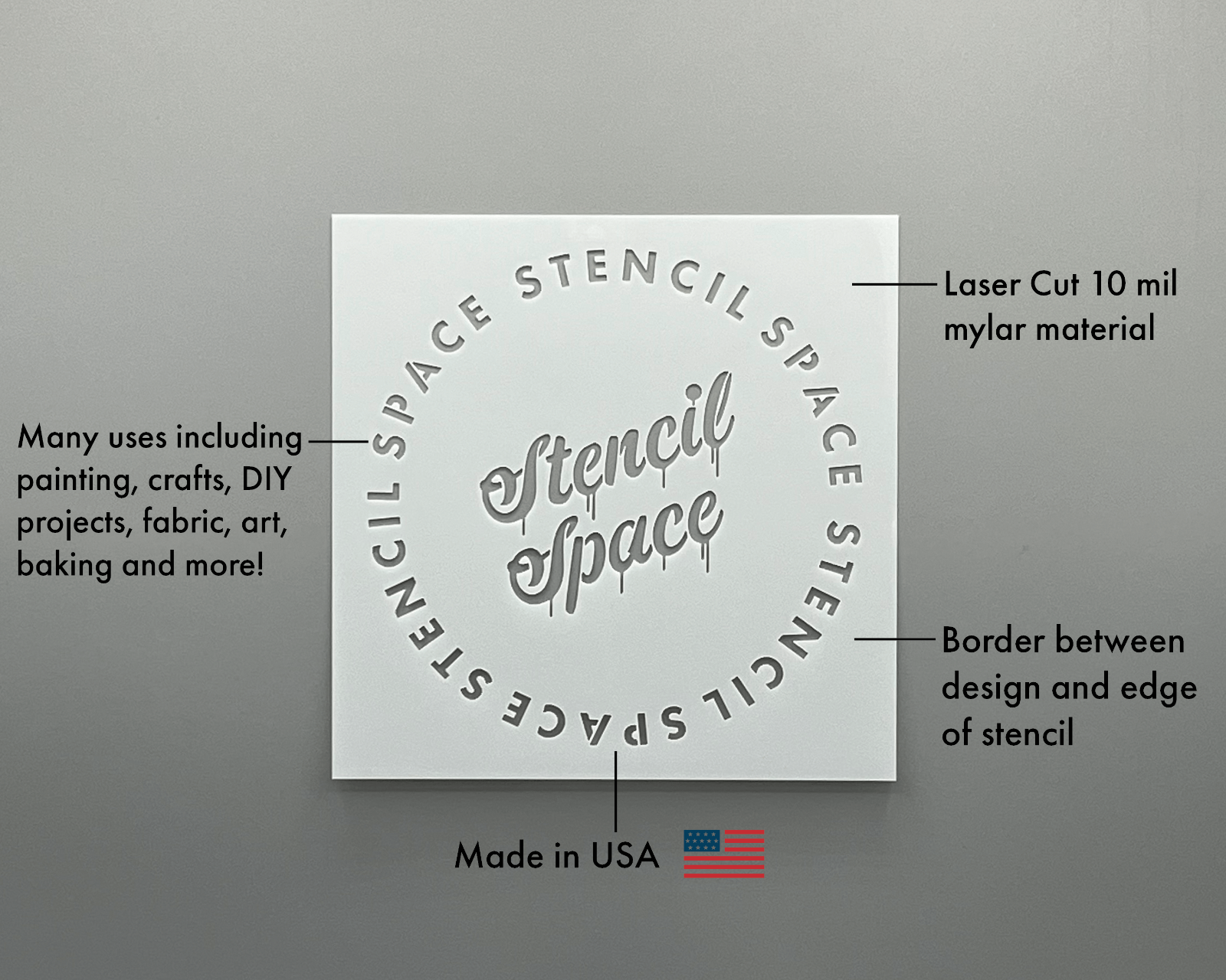 American Flag Stencil, Durable Handmade Mylar Reusable Craft Template ...