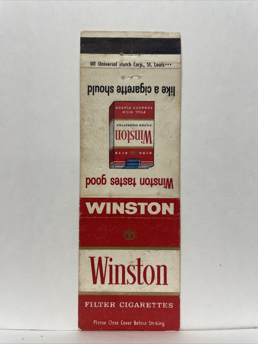 VTG Matchbook Cover Winston Filter Cigarettes Advertising 1940s