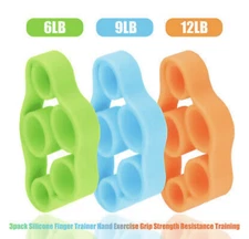 3x Finger Hand Exerciser Strengthener Wrist Forearm Grip Trainer Resistance Band