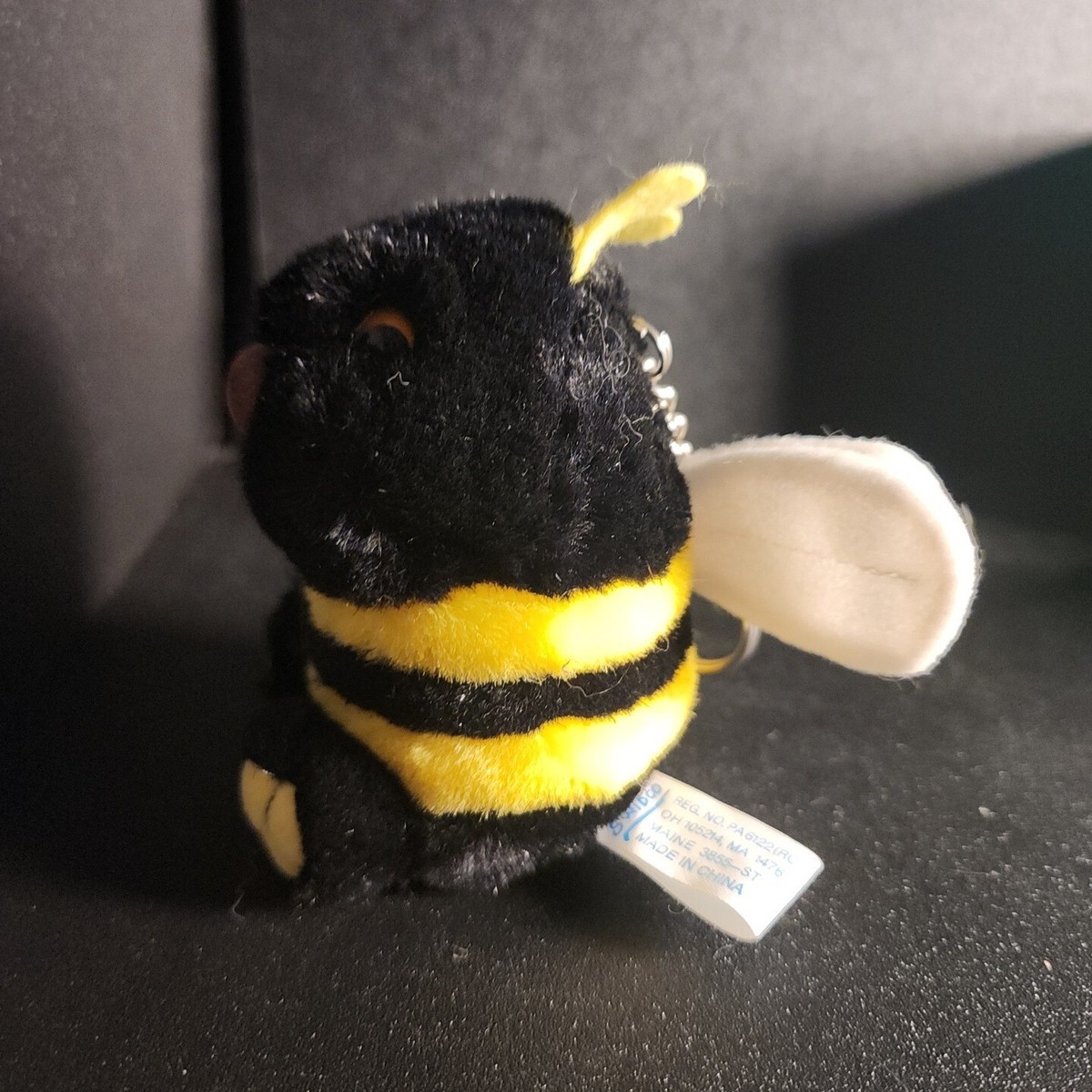 Swibco Bumblebee Bee Plush Keyring Keychain Black Yellow 1994