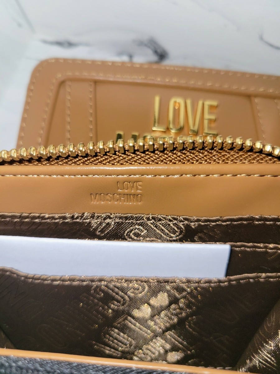 MOSCHINO J071602411001 関税送料込 Love Moschino Zip Around Hand Pocket Wallet Coin Purse Brown