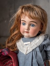Poupée Ancienne Kestner 64 Cm - Tête Biscuit Porcelaine - Yeux Bleus - Occasion