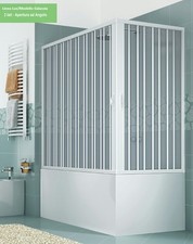 BOX DOCCIA VASCA CABINA SOFFIETTO BAGNO 2 LATI DUE ANGOLARE IN PVC RIDUCIBILE