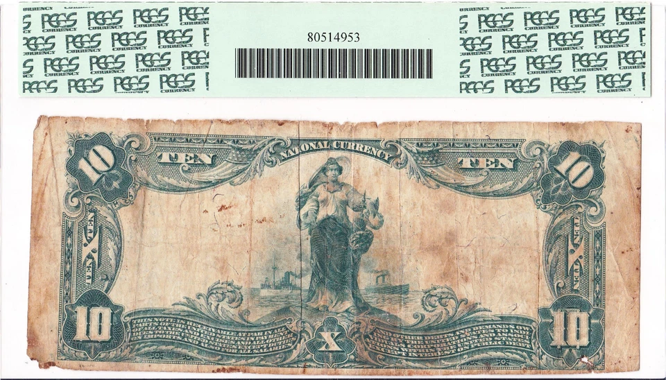 $10 1902 PB National ORANGE Virginia VA 🇺🇸 Rare! 🇺🇸 Only 13 on Census! 🇺🇸 - Image 2 of 2